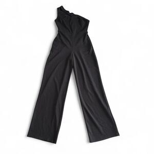 S Crystal Sky Black One-Shoulder Jumpsuit – Cutout Party & Evening Wear
